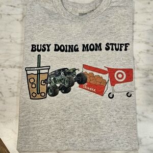 Mom shirt busy doing mom stuff humor monster truck cute coffee boy mama